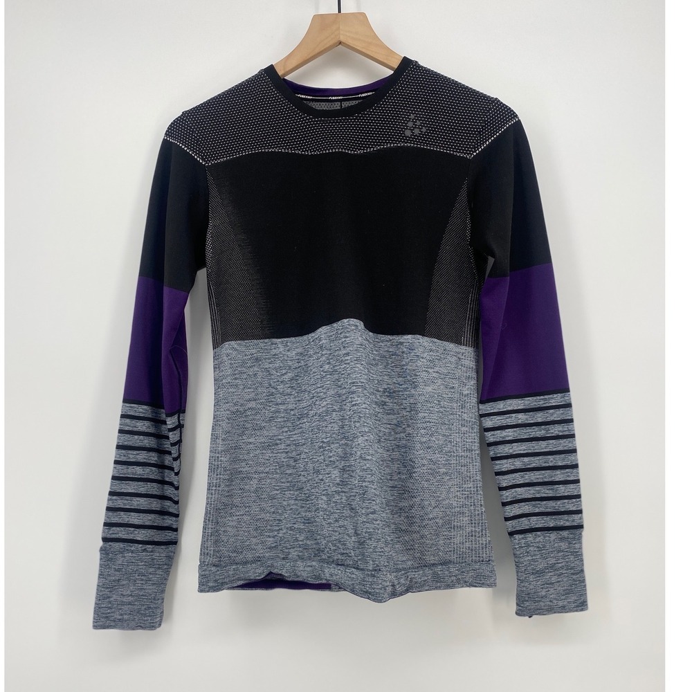 Craft Fuseknit Comfort Base Layer Top Size M Black Gray Purple Athletic